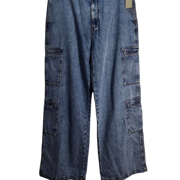 NWT | Hudson Jeans High Rise Wide Leg Multi Pocket Utility Cargo Denim | 30 - Picture 3 of 6
